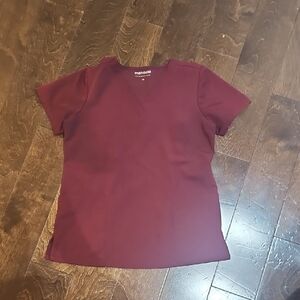 Mandala Maroon Womens Scrub Top Xsmall